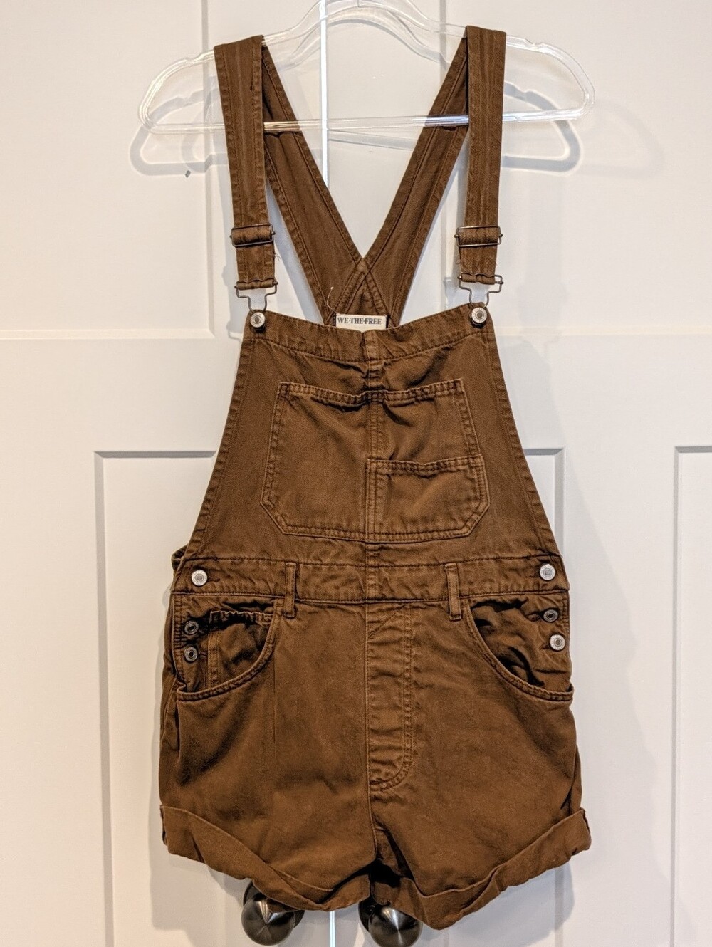 We The Free Ziggy Short Denim Overalls with Adjustable Straps